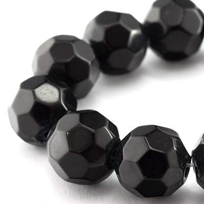 Стеклянные бусины в форме шара, граненные 8 мм, граненные Черный, 1 низка, БА000001271