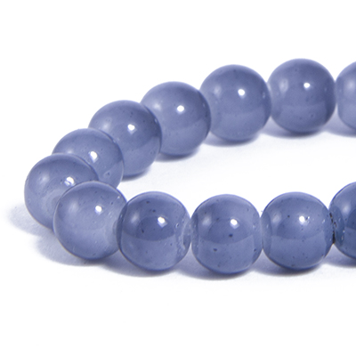 Стеклянные бусины в форме шара, Синий, 1 низка УТ000007235