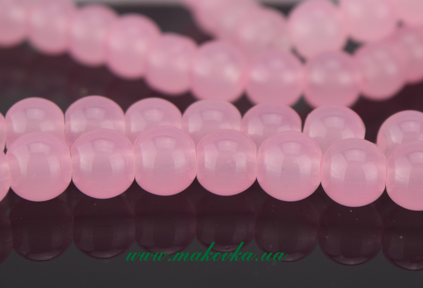 Стеклянные бусины в форме шара, Розовый, 1 низка УТ000007362
