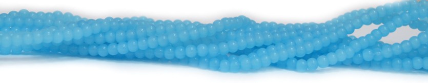 Стеклянные бусины в форме шара, 4 мм №09, голубые сплошные, 1 низка