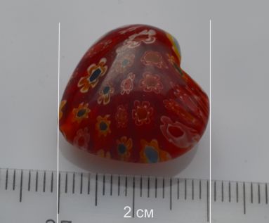 бусина Millefiori сердце 