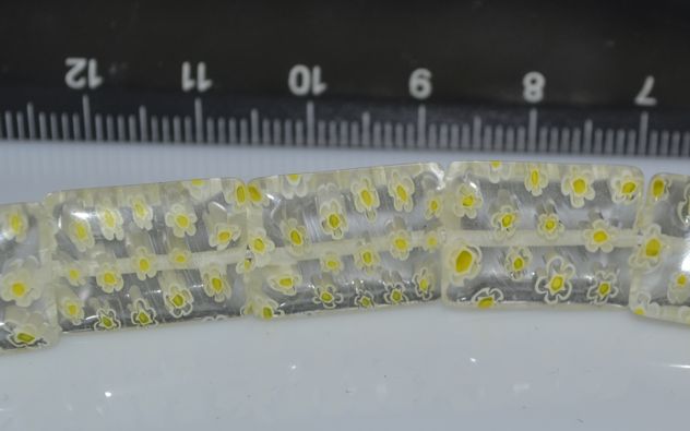 Бусины Millefiori зерно 8 мм, низка, желтые