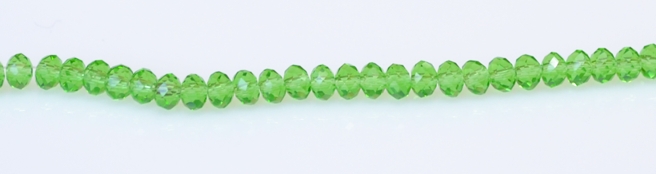 Хрусталь 3х4 мм №8, зеленый Peridot , 1 низка