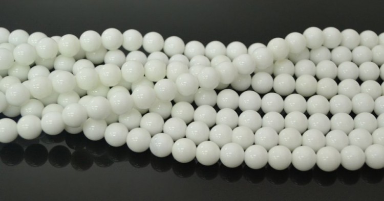 Фарфоровые бусины Ф-13, шар 10 мм, белые