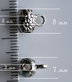 металическая Бусина с колечеом Ромашки, 1 см
