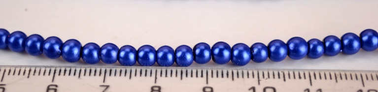 Жемчуг 4 мм, синий темный №20, низка