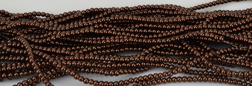 Жемчуг 4 мм, №60 brown (коричневый темный), низка