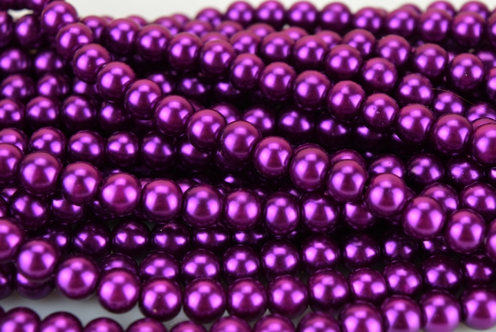 Жемчуг 8 мм, №69 dark purple , низка
