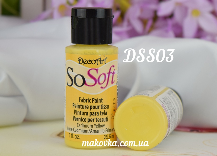 Краска акриловая для ткани, Лимонная SoSoft, 29мл, DecoArt DSS03
