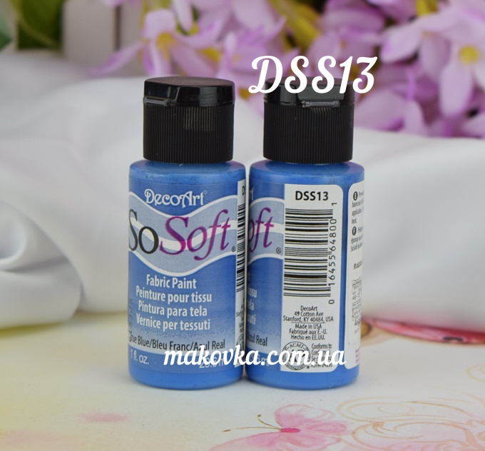 Краска акриловая для ткани, Синяя SoSoft, 29мл, DecoArt DSS13