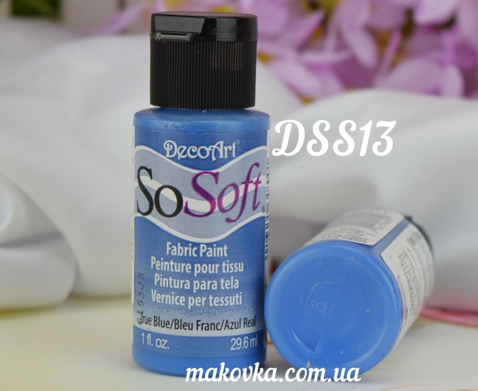 Краска акриловая для ткани, Синяя SoSoft, 29мл, DecoArt DSS13