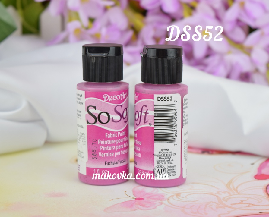Краска акриловая для ткани, Розовая насыщенная SoSoft, 29мл, DecoArt DSS52