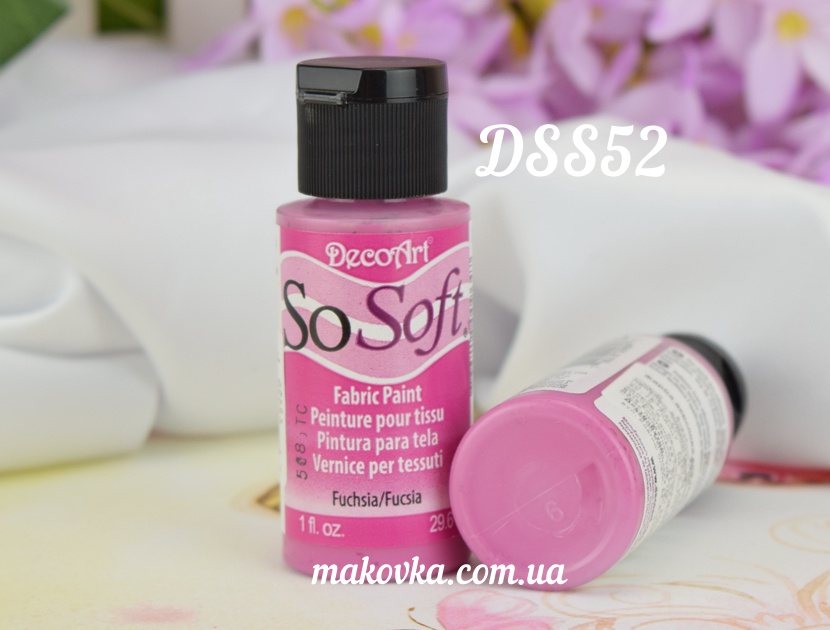 Краска акриловая для ткани, Розовая насыщенная SoSoft, 29мл, DecoArt DSS52