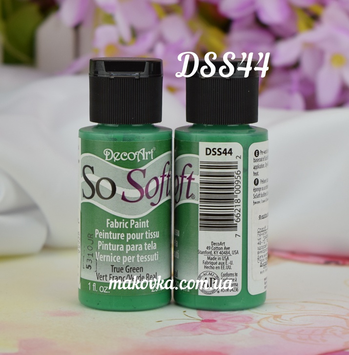 Краска акриловая для ткани, Зеленая травяная SoSoft, 29мл, DecoArt DSS44