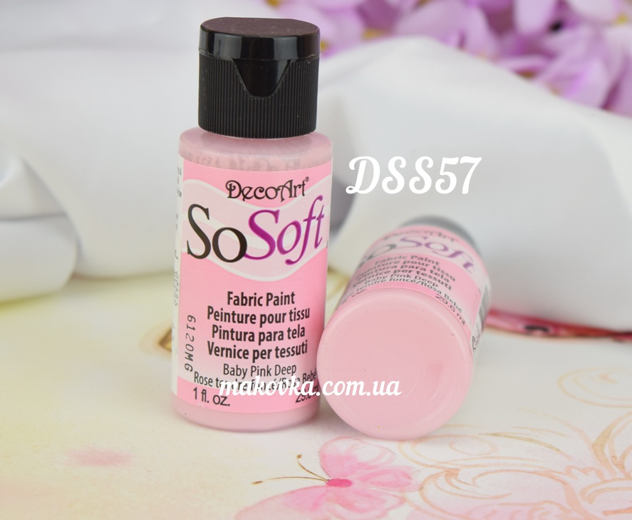 Краска акриловая для ткани, Розовая SoSoft, 29мл, DecoArt DSS57
