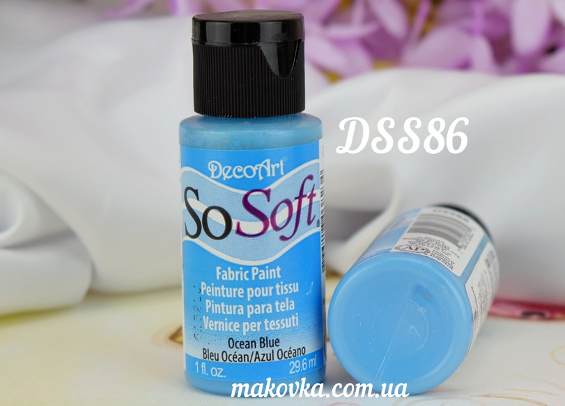 Краска акриловая для ткани, Голубая SoSoft, 29мл, DecoArt DSS86