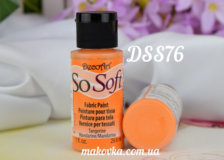 Краска акриловая для ткани, Оранжевая SoSoft, 29мл, DecoArt DSS76