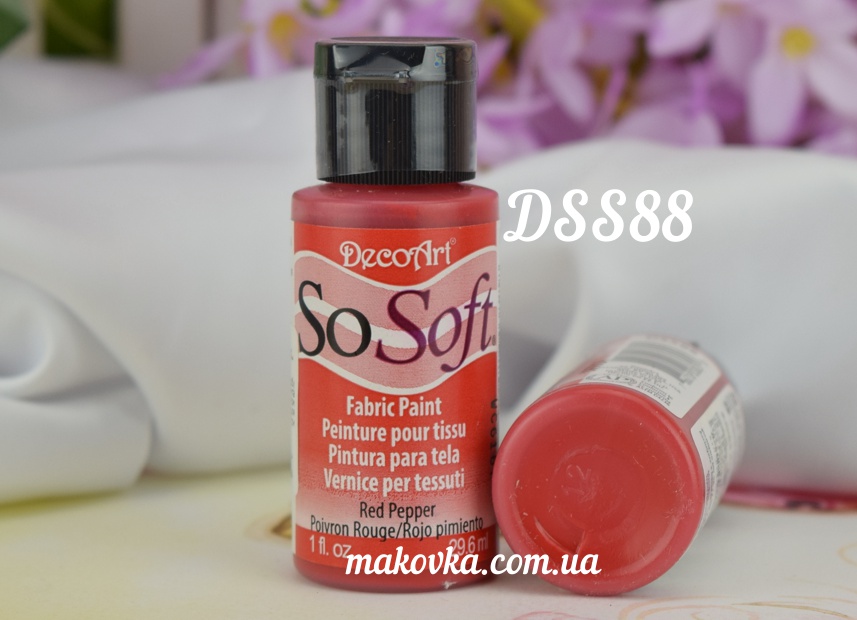 Краска акриловая для ткани, Малинова (Red Pepper) SoSoft, 29мл, DecoArt DSS88