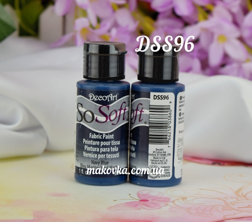 Краска акриловая для ткани, Темно-синяя SoSoft, 29мл, DecoArt DSS96