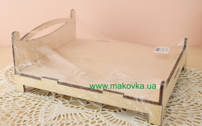 Кукольная Кровать двухспальная №1070, фанера 17х20х8 см