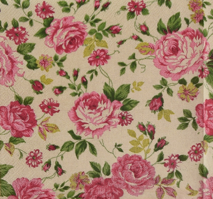 Декупажная салфетка №83 Розовые розы, текстиль,, 1 шт