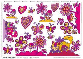 Декупажная карта Детский мотив цветочки, бабочки, сердечки, 50х70см, TO DO