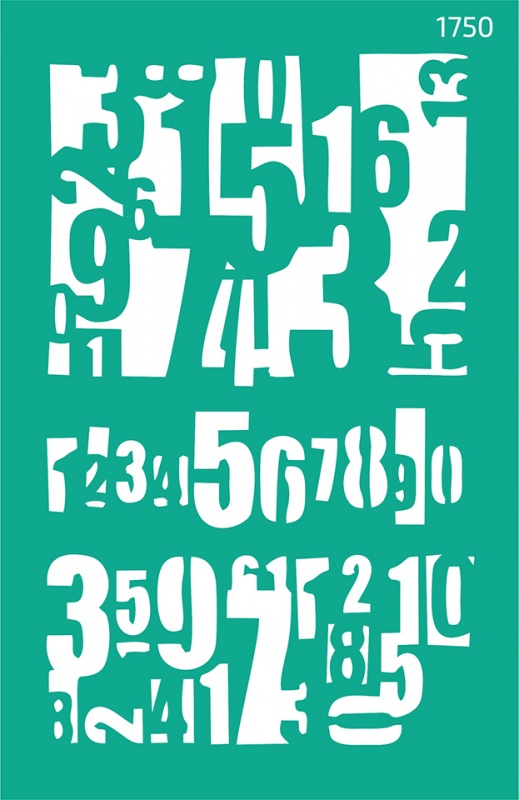 Трафарет самоклеющийся Фоновый, серия Цифры, 13х20 см, №1750