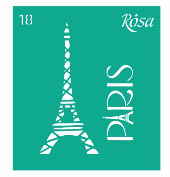 Трафарет самоклеющийся №18, Эйфелева башня Paris, 9х10 см