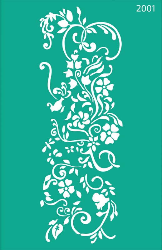 Трафарет самоклеющийся серия Цветы, 13х20 см, №2001