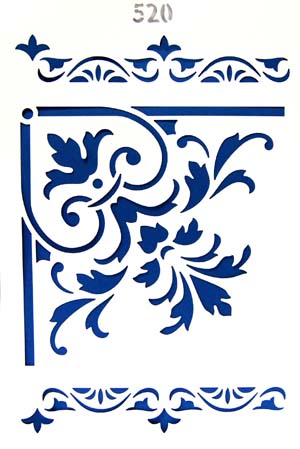 Трафарет многоразовый 21,5х32 см, 520, угловой орнамент Версаль, РОСА