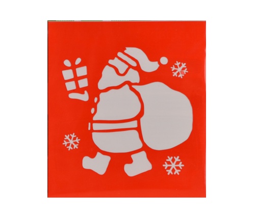 Трафарет универсальный, мини №29 Дед мороз с подарком, 9х10 см, ROSA Talent