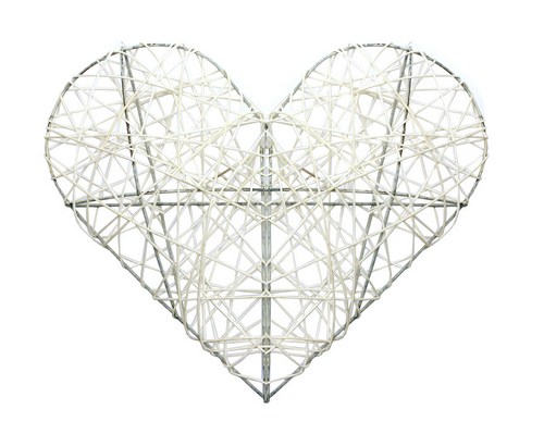 Декоративное Сердце на металлическом каркасе, 25 см, белое, ScrapBerry's SCB370132
