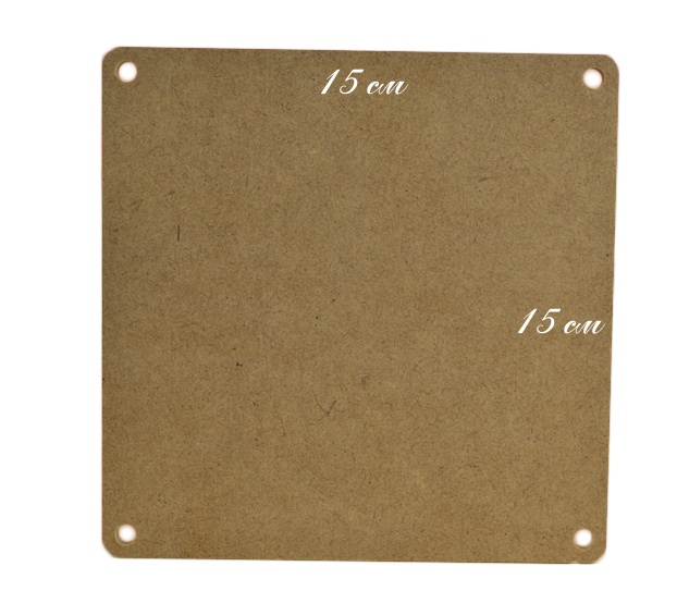 Панно (табличка) Квадратная 15х15 см с четырьмя отверстиями, МДФ, ОМП011