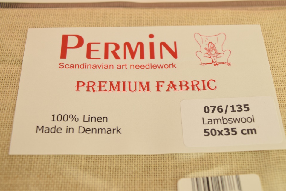Ткань равномерная Permin 076(135) Lambswool, 100% Лен, 50х35см цвет овечьей шерсти