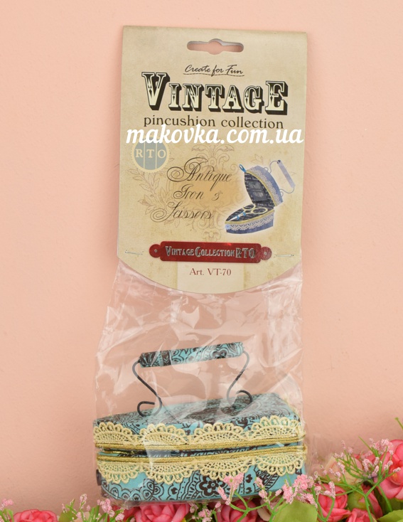 Подарочный набор VintagE Утюжок-шкатулка с ножницами и иглами,  VT-70  РТО
