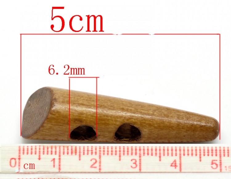 Пуговица деревянная 50х13 мм, с одним отверстием , 3 шт