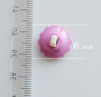 Пуговица Цветок светло-розовый с белым, 5 шт 