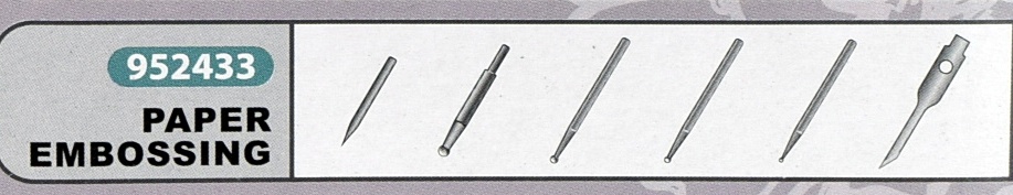 Набор наконечников для тиснения на макетный (цанговый) нож, 6 шт/уп, Santi 952433