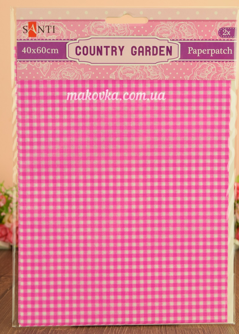 Бумага для декупажа Country garden (красно-белая клетка), 2 листа 40*60 см Santi 952509