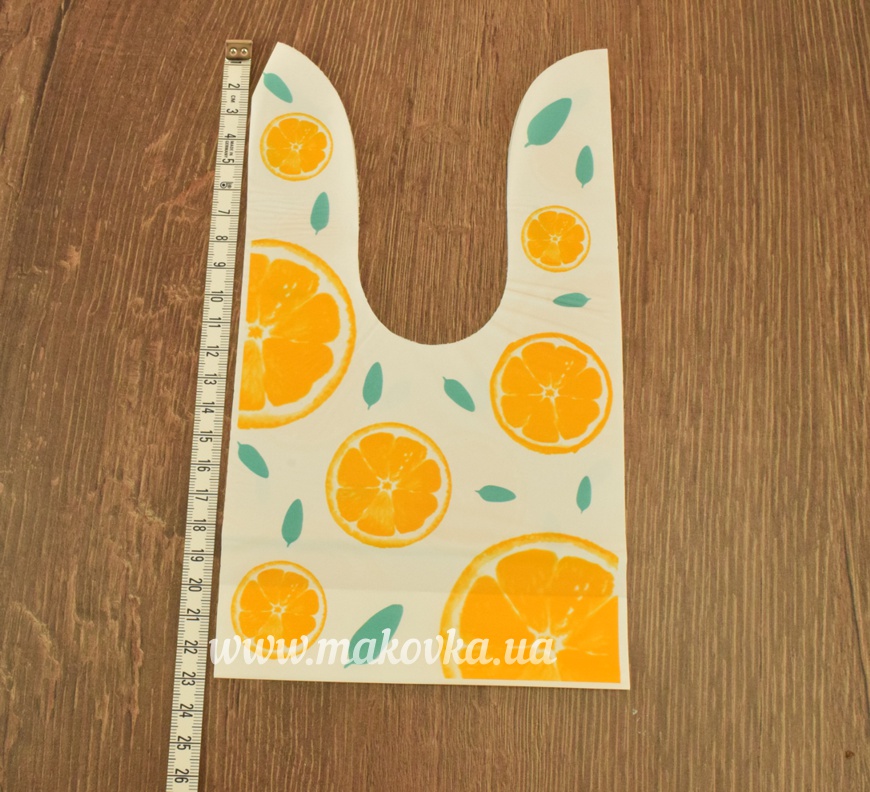 Подарочный пакет Апельсиновые дольки, 13х23 см белый