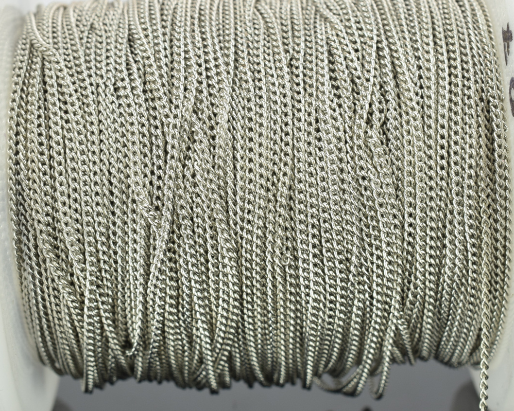 Металлическая цепь Микро №07, цвет платины, 1,1х1,8х0,35 мм, 1 метр
