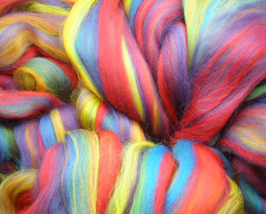 Мериносовая шерсть для валяния, меланж, 25 г, NL6 Rainbow