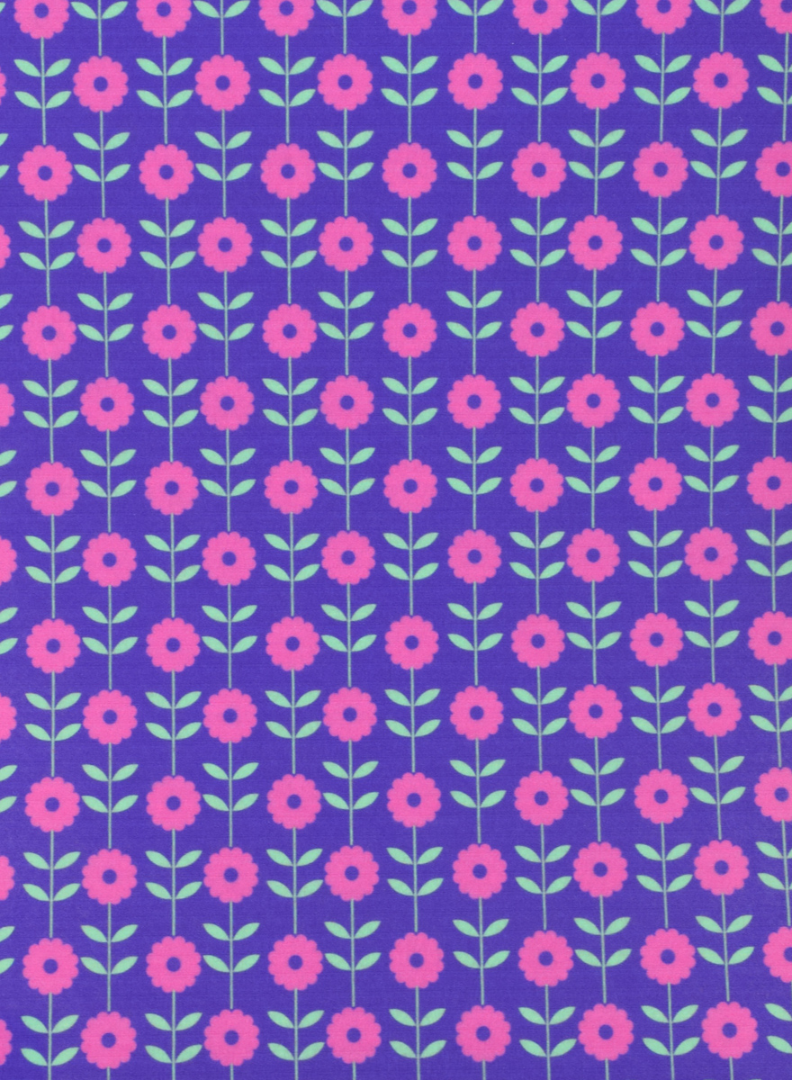 Фетр с рис. КОЛЛЕКЦИЯ №12 фиолетовый с розовыми цветами, 2мм ПЭ,30х40см
