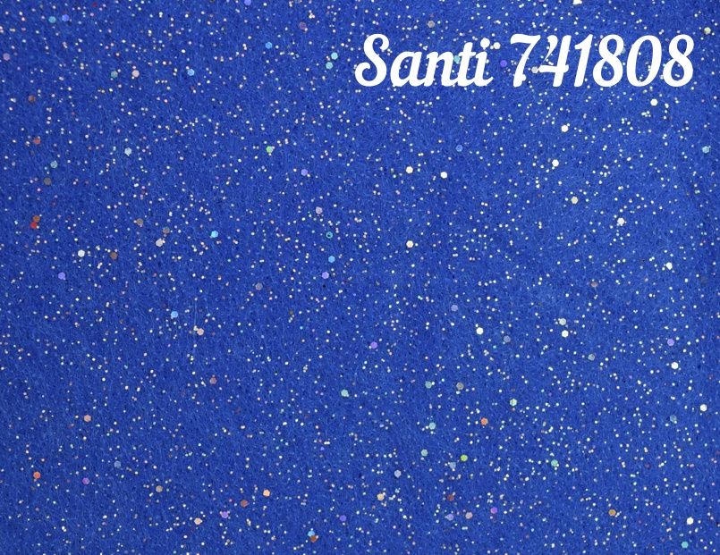 Фетр мягкий с глитером синий, 741808, 21х30 см , 1 лист Santi