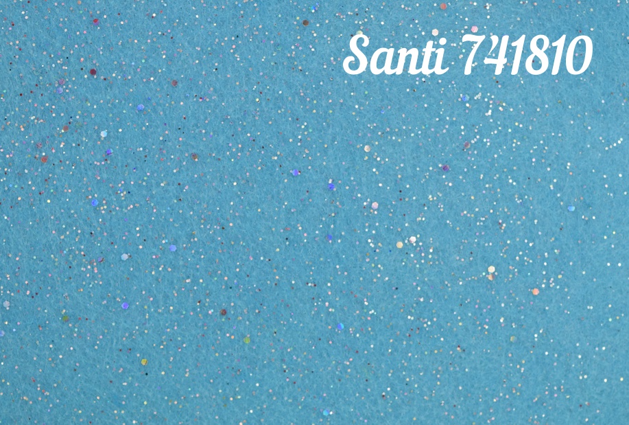 Фетр мягкий с глитером голубой, 741810, 21х30 см , 1 лист Santi
