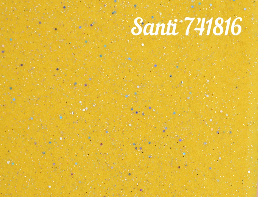 Фетр мягкий с глитером желтый, 741816, 21х30 см , 1 лист Santi