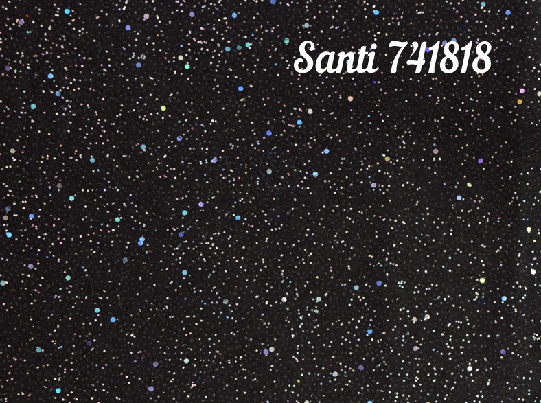 Фетр мягкий с глитером черный, 741818, 21х30 см , 1 лист Santi