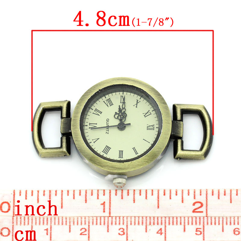 Наручные часы без ремешка, круглые 4.8x2.9 см, античная бронза