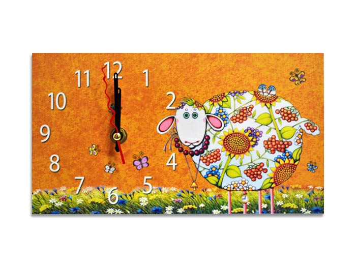 Часы подарочные Кот Часы подарочные Калиновая овечка, 13х23 см, Гуливер, 213587, 15х15 см, ТМ Гуливер