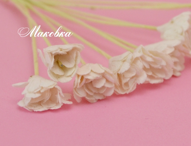 Набор цветочков Хризантемы белые, 1 см, 10 шт, ScrapBerrys SCB291401 